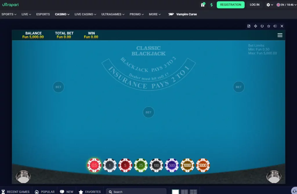 Blackjack Table Game
